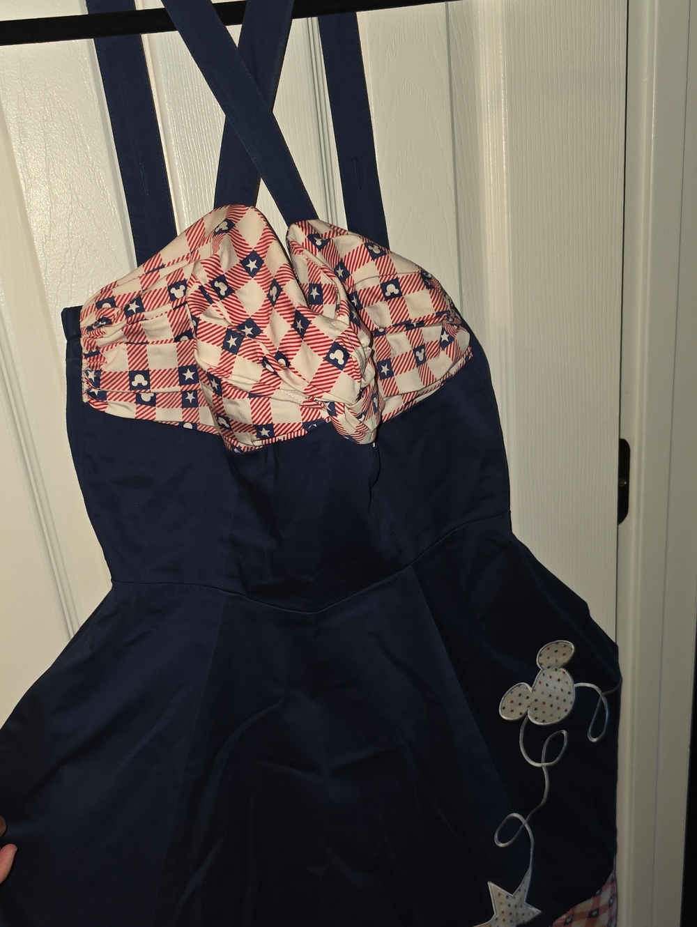 Disney Dress Shop Blue Dress with Red and White Patterned Bodice